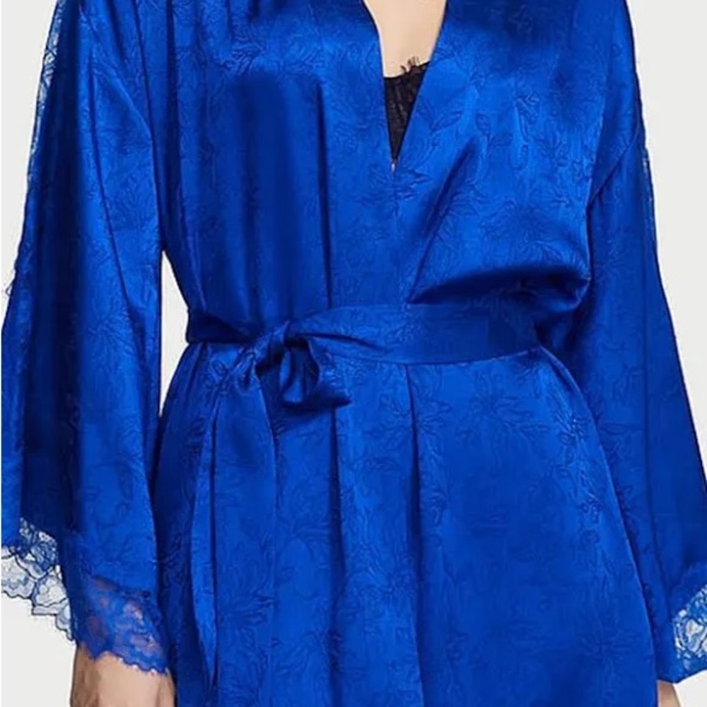 Victoria's Secret Royal Blue Lace Robe - Picture 3 of 5